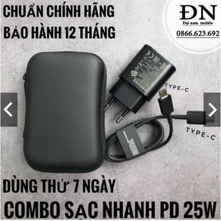 Trọn bộ sạc nhanh 25w zin máy samsung note 10, note 10 plus, samsung s10 5g, a90, a80, a70 và cáp 2 đầu type c - type c