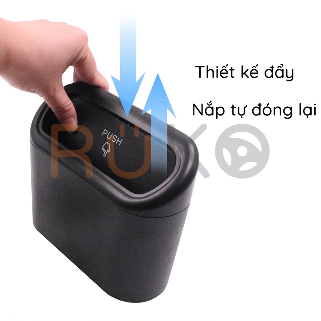 Thùng rác, thùng đựng đồ có nắp đậy ngăn mùi trên ô tô