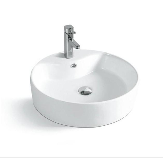 Chậu rửa mặt lavabo  tròn trắng chất liệu men sứ chống bẩn cao cấp .