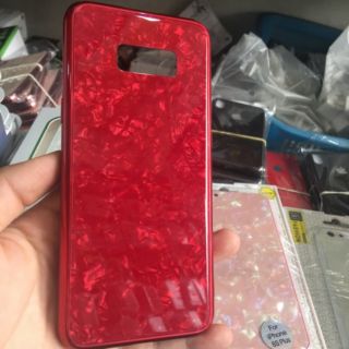 Ốp lưng kính cường lực samsung s8 plus vân đá hoa khảm ngọc trai