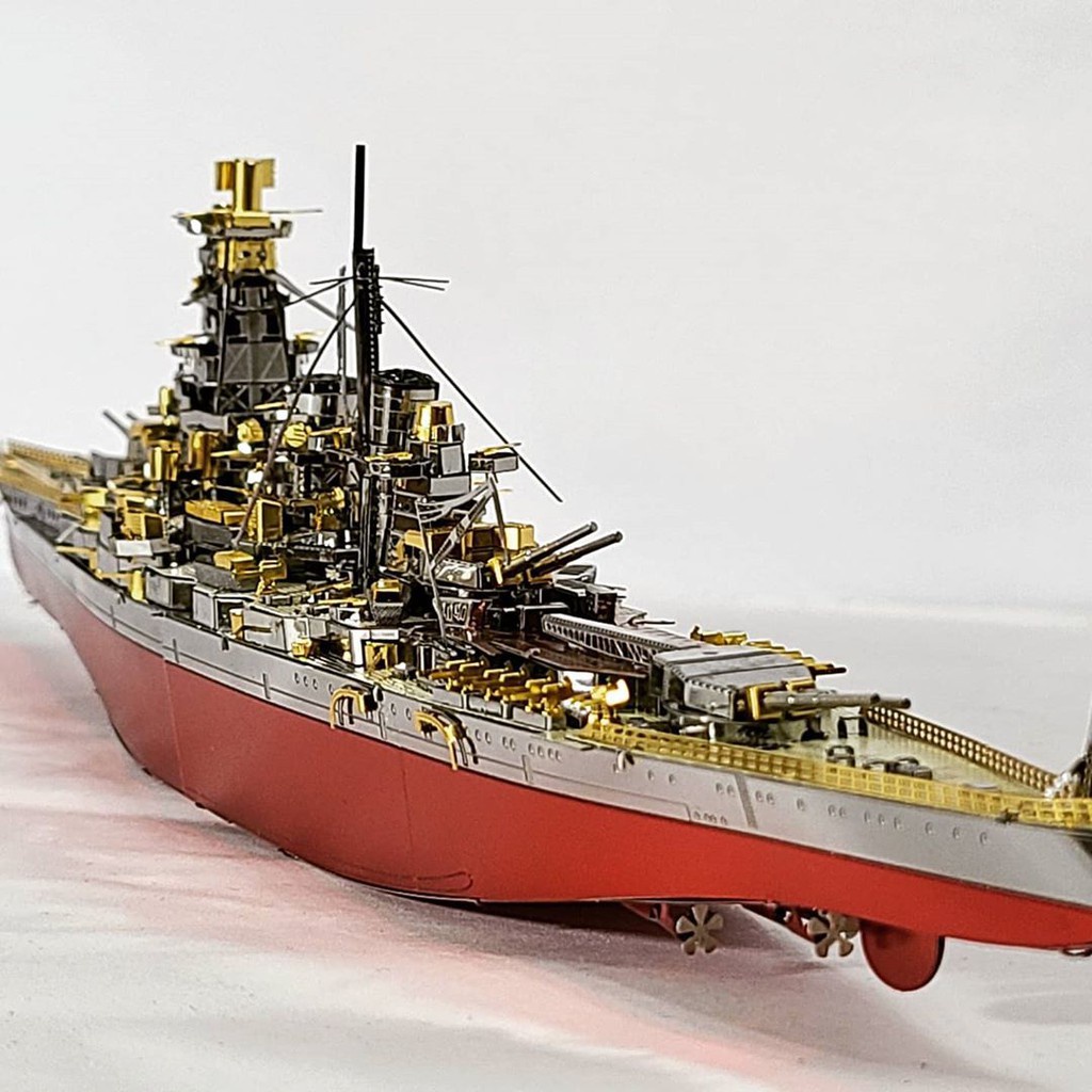 Chưa Ráp Mô Hình Thép 3D Tàu Chiến Thiết Giáp Hạm Nhật Bản Piececool Kongou Battleship