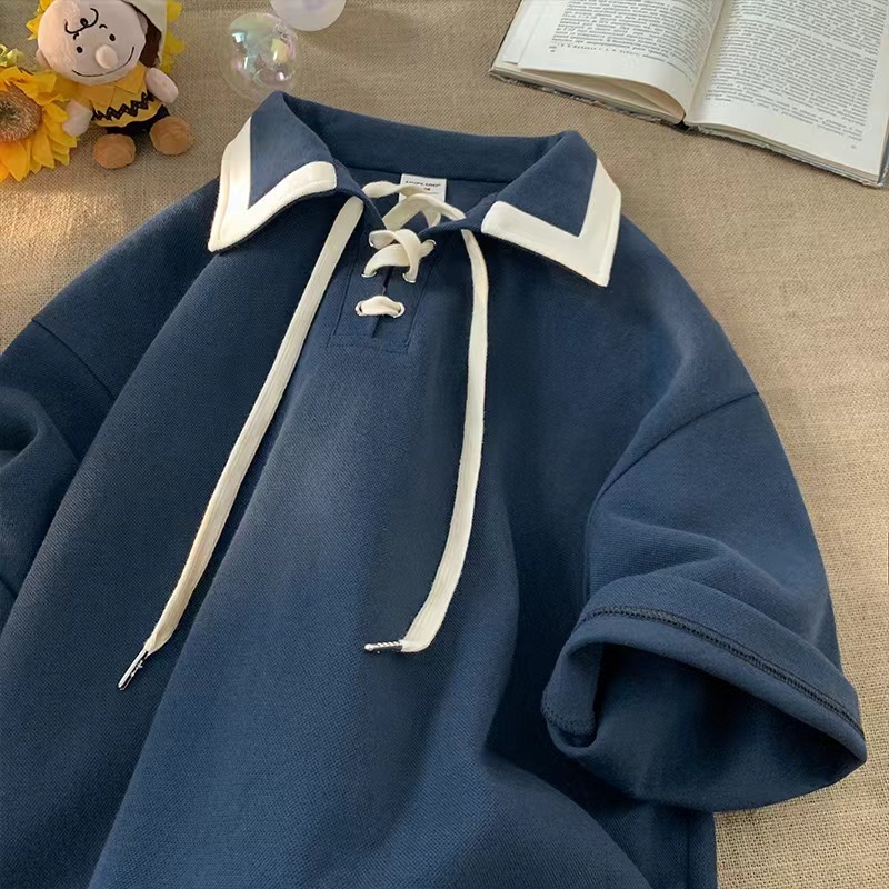Áo polo nam tay ngắn màu trơn phong cách retro mỹ thời trang mùa hè dành cho 2023 bigsize áo thun nam có cổ fashion áo sơ mi unisex áo phông nam nữ