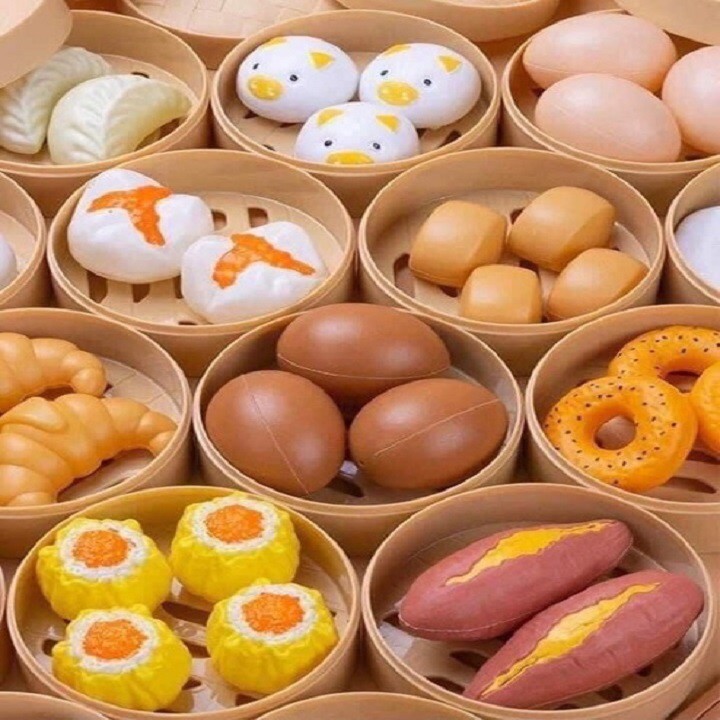 HOT HOT Bộ đồ chơi nấu ăn 84 chi tiết - Bánh bao , dimsum , há cảo , pizza đầy đủ phụ kiện làm bếp