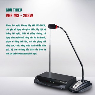 [Mã ELHACE giảm 4% đơn 300K] Micro hội nghị không dây Takstar MS 208W- Mic cổ ngỗng không dây MS 208W độ nhạy cao