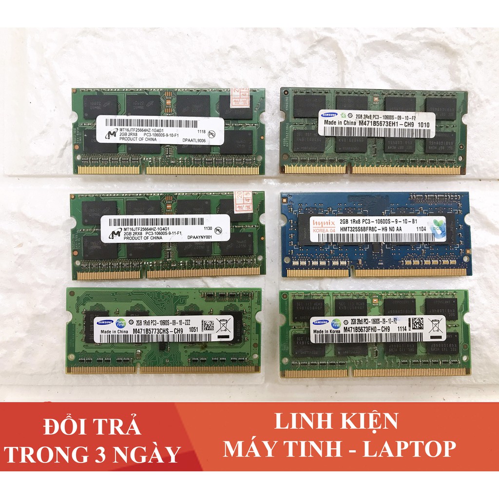 💥 RAM Laptop 2G DDR3 cũ tháo máy Bus 1333 / Bus 1600 / Bus 1066 MHz (Ram Laptop PC3-2G cũ) ( FREE SHIP ĐƠN TỪ  | BigBuy360 - bigbuy360.vn