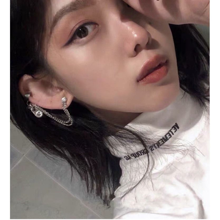 Khuyên Tai Đeo Vành Phối Móc Khóa Độc Đáo Cho Nữ Jinn Accessories KT003