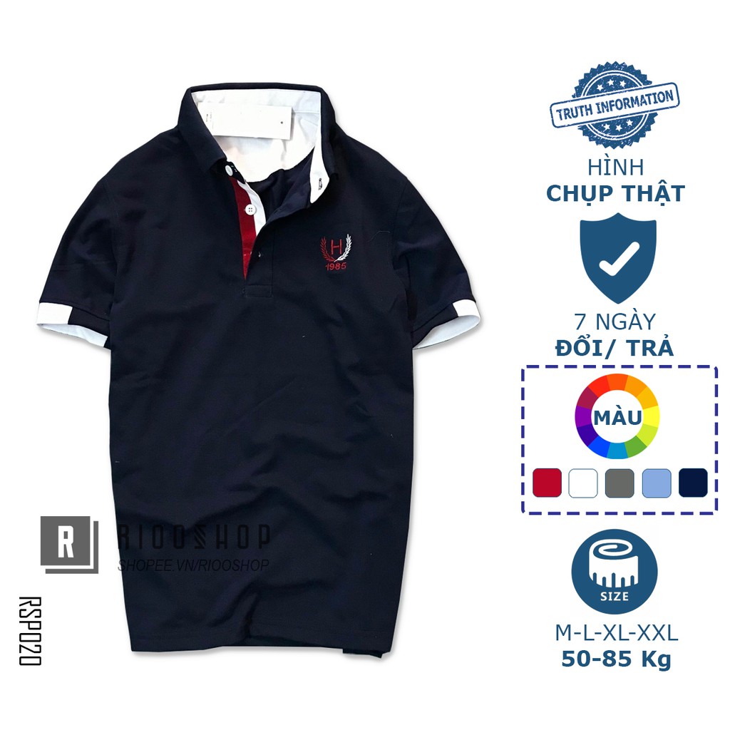 Áo thun polo ngắn tay có cổ Men H cực đẹp RSP020 có size lớn big size xxl Riooshop