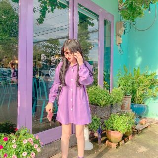 Áo sơ mi nữ oversize form dài cá tính [ẢNH THẬT]