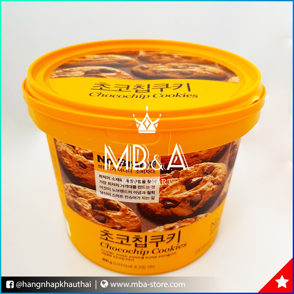 Bánh quy xô Chocochip Cookie No Brand  - Hàn Quốc - 400g