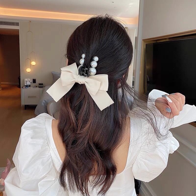 ❣️❣️ Kẹp Tóc Nơ Đầu Tiểu Thư Bản To, Phụ Kiện Tóc Màu Trắng, Đen, Đỏ