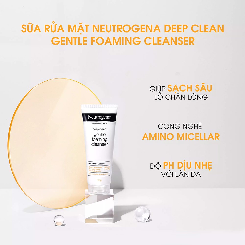 [MUA 1 TẶNG 1]Sữa Rửa Mặt Làm Sạch Sâu Và Kiểm Soát Nhờn Neutrogena Deep Clean Foaming Cleanser 100g