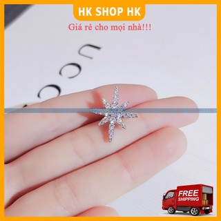Ghim cài áo hình chiếc lá đính đá xinh xắn thời trang