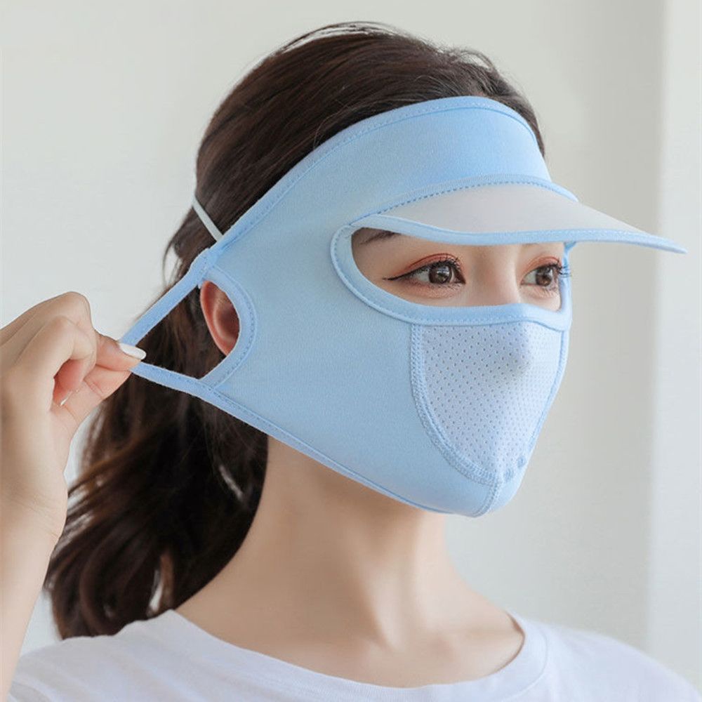 Nón Chống Nắng Bằng Lụa Lạnh Thoáng Khí Bảo Vệ Toàn Diện Chống Tia Cực Tím Chống Bụi Cho Nữ