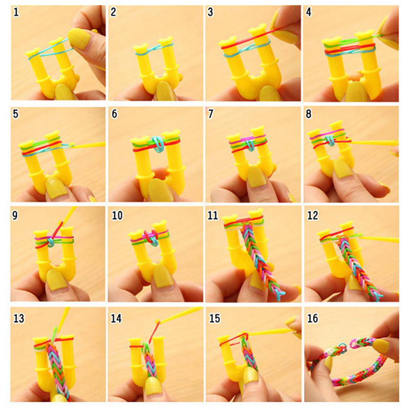 Bộ 600 Dây Thun Cao Su Nhiều Màu Dùng Làm Vòng Tay DIY