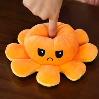 [TOYJAN code to refund 20K single 50K coins] 20CM Reversible Octopus two color Stuffed octopus with emotions #READYSTCK#COD