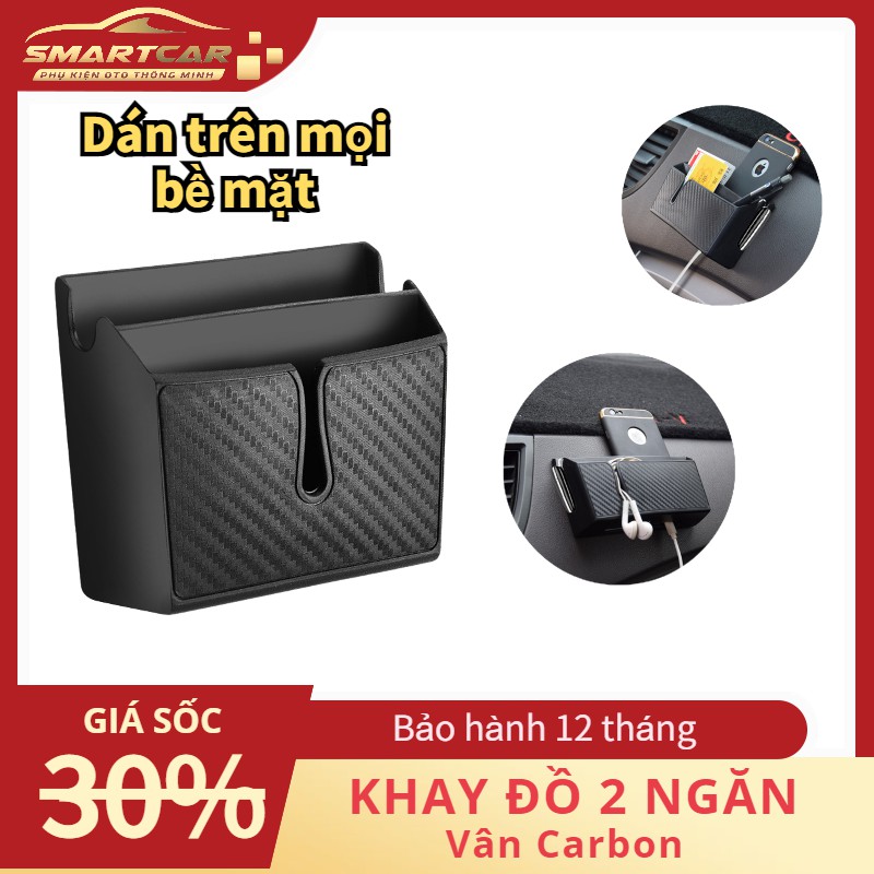 ⚡️HÀNG HOT⚡️Hộp Đựng Đồ 2 Ngăn Đa Năng Cho Xe Hơi | Đựng Điện Thoại, Gói Thuốc Lá. Thẻ Xe