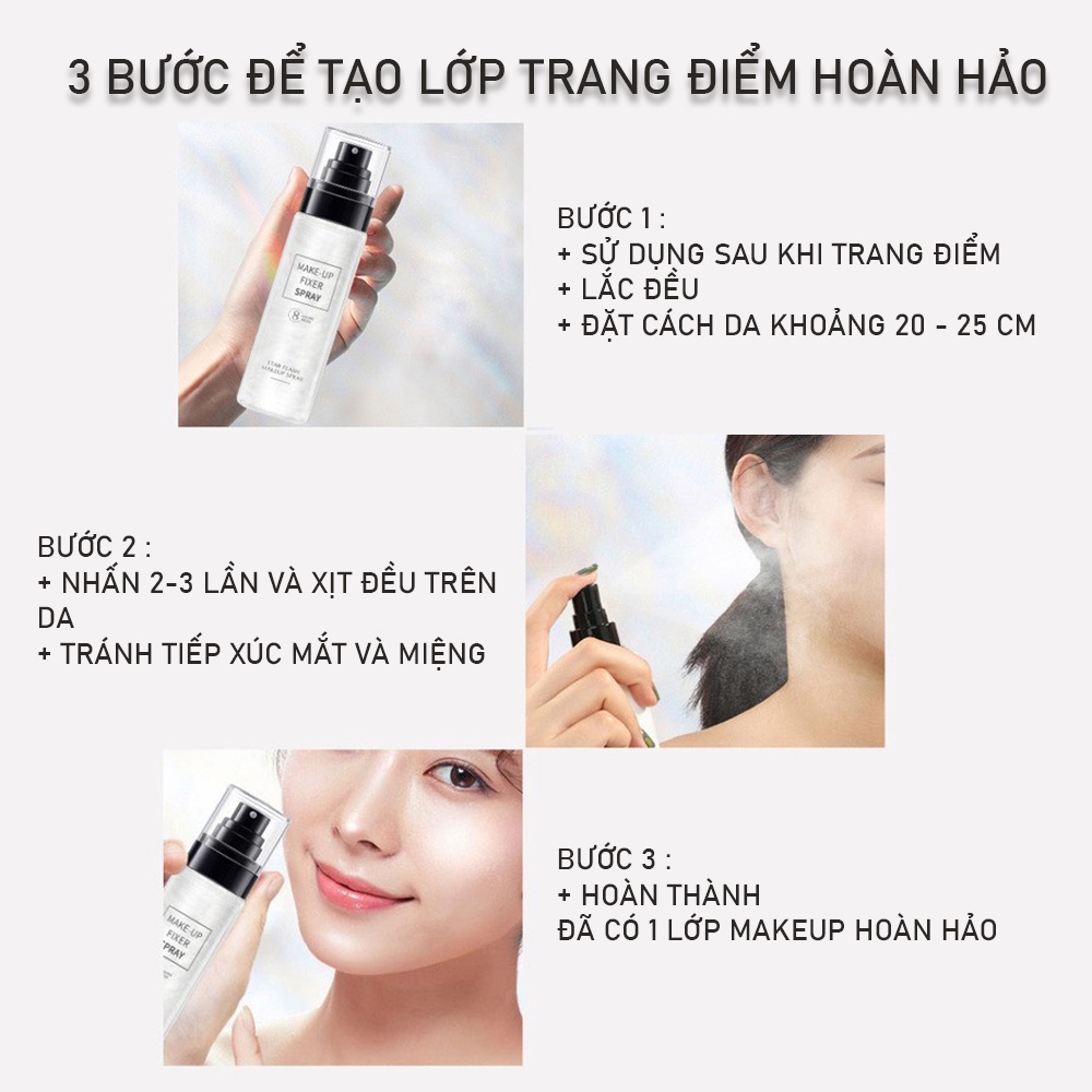 Xịt Khóa Nhũ Makeup, Nền Khóa Lớp Trang Điểm , Lâu Trôi 8 Tiếng Bắt Sáng Cho Da - Mỹ Phẩm Nội Địa Trung | WebRaoVat - webraovat.net.vn