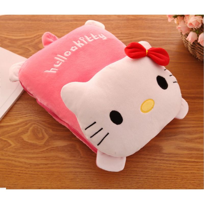 Bộ gối chăn 2 in 1 siêu mịn Hello Kitty