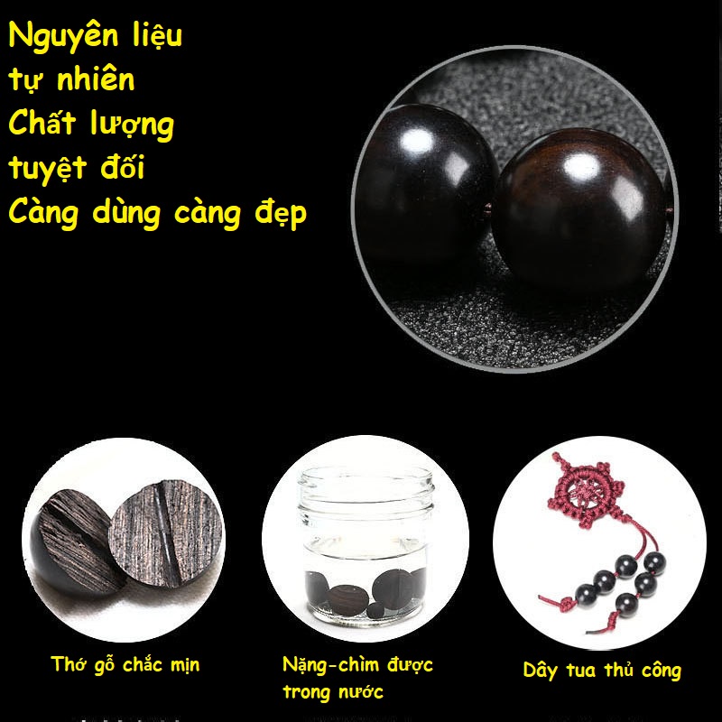 Chuỗi hạt niệm phật gỗ mun sừng nam phi