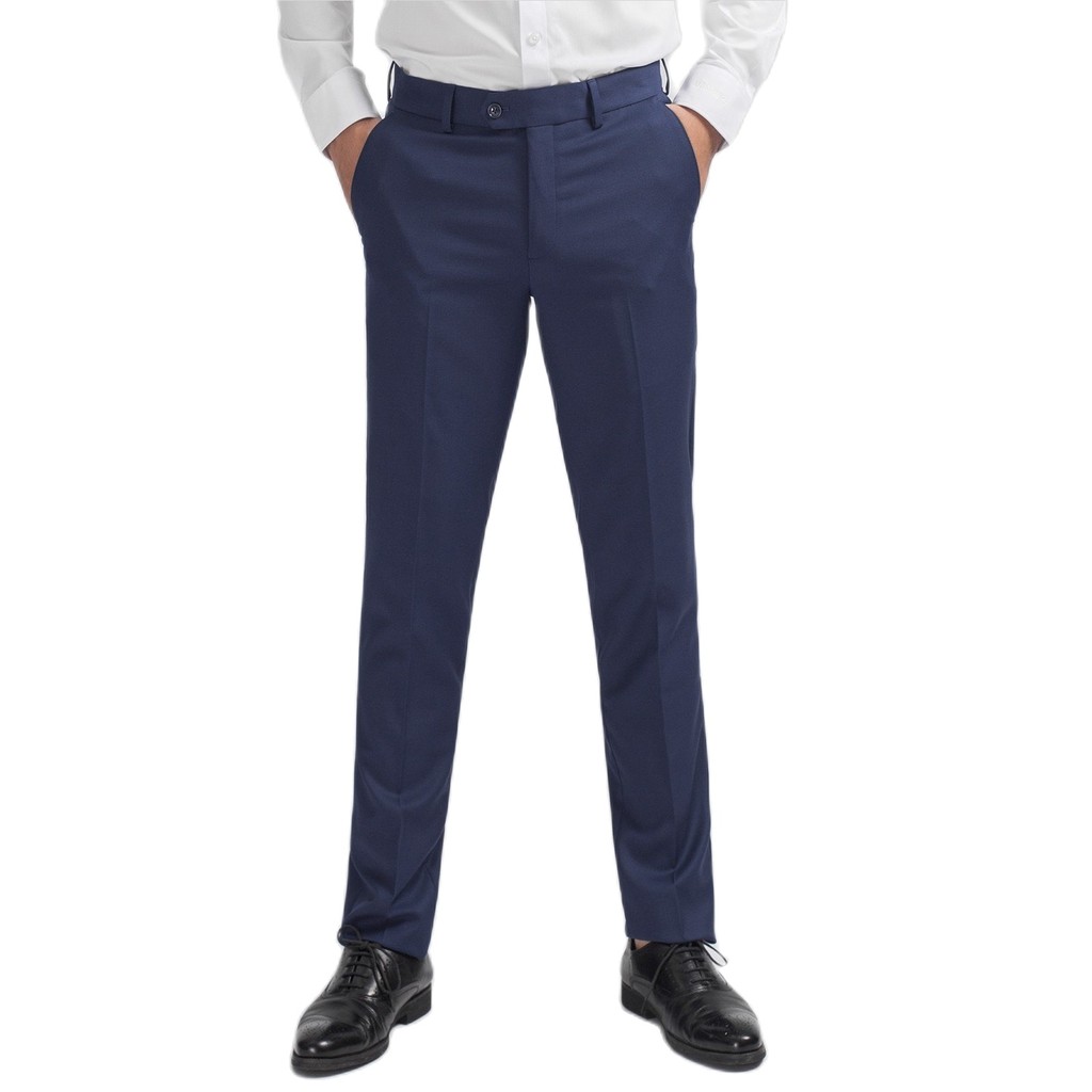 Quần âu owen màu tím than đậm regular fit 2 cạp tăng đơ QRT91042