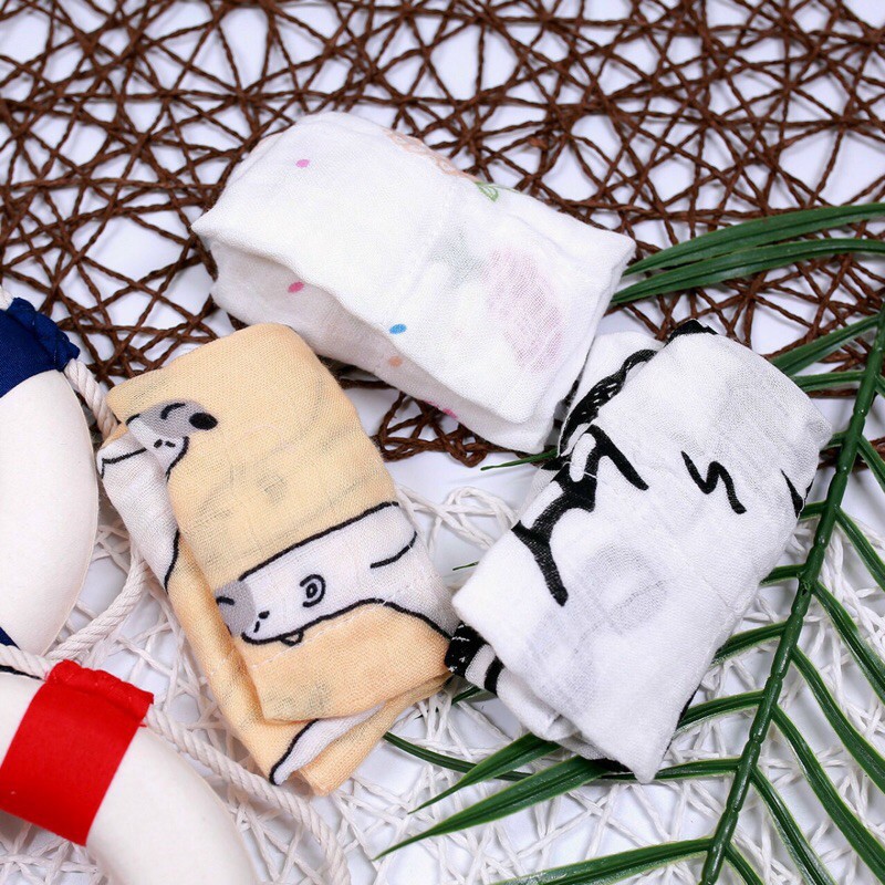 EMMAKIDS - Set 3 khăn sữa sợi tre Muslin Tree siêu mềm cho bé