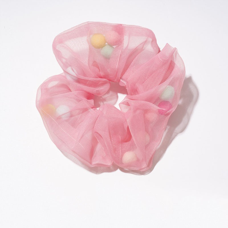 Dây Buộc Tóc Co Giãn Đính Bóng Lông Dễ Thương Cho Nữ