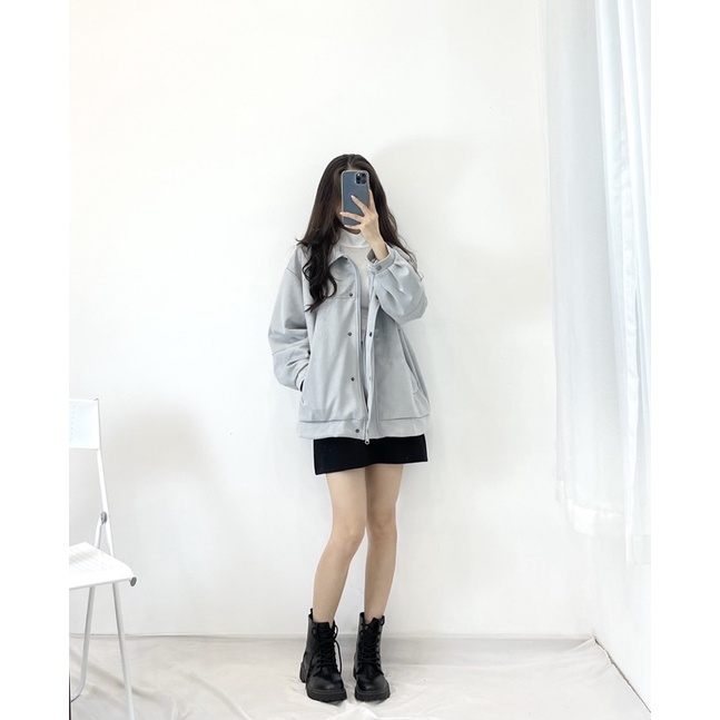 Áo khoác da lộn dày dặn thời trang Miho house