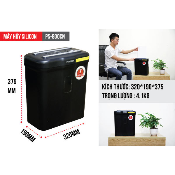 Máy hủy tài liệu Silicon PS-800CN | Công Nghệ Mỹ - Hàng Chính Hãng