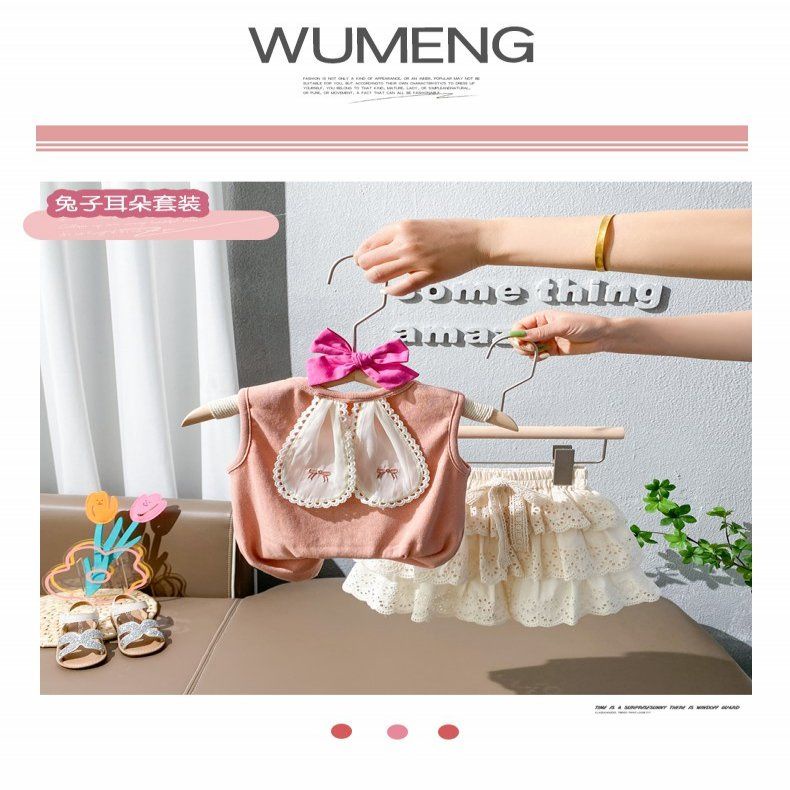 Bộ Áo Sát Nách Phối Chân Váy Ngắn Thời Trang Mùa Hè 2022 Mới Cho Bé Gái