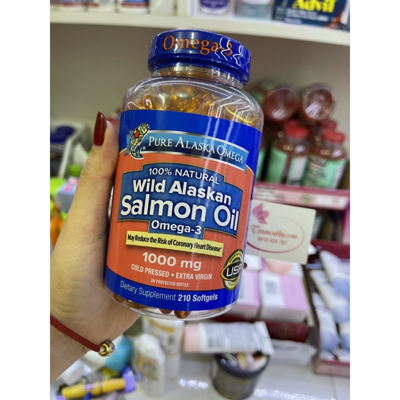 omega3 salmon 1000mg dầu cá omega 3 Pure Alaska Omega Salmon Oil