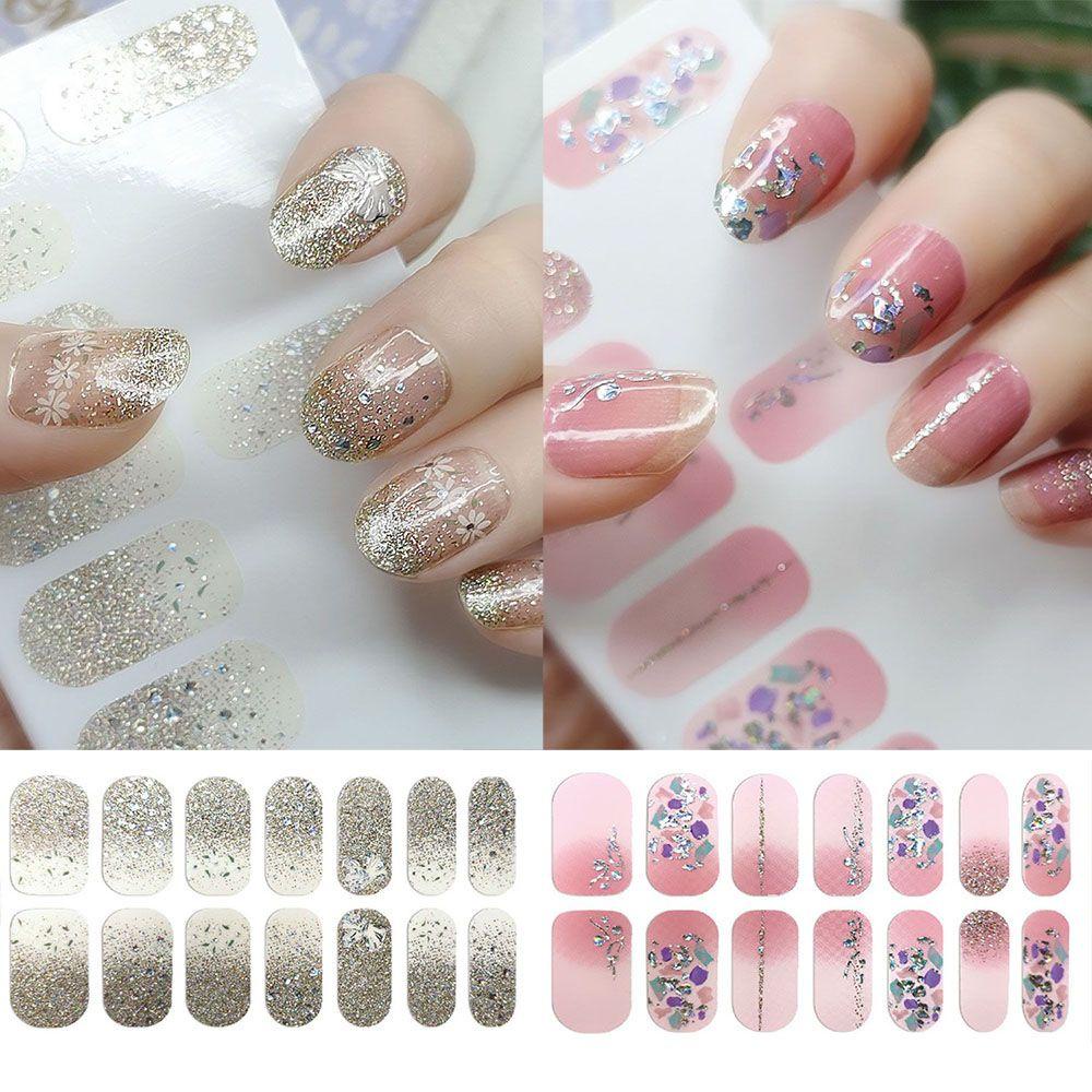 Miếng Dán Trang Trí Móng Tay Màu Đồng DIY