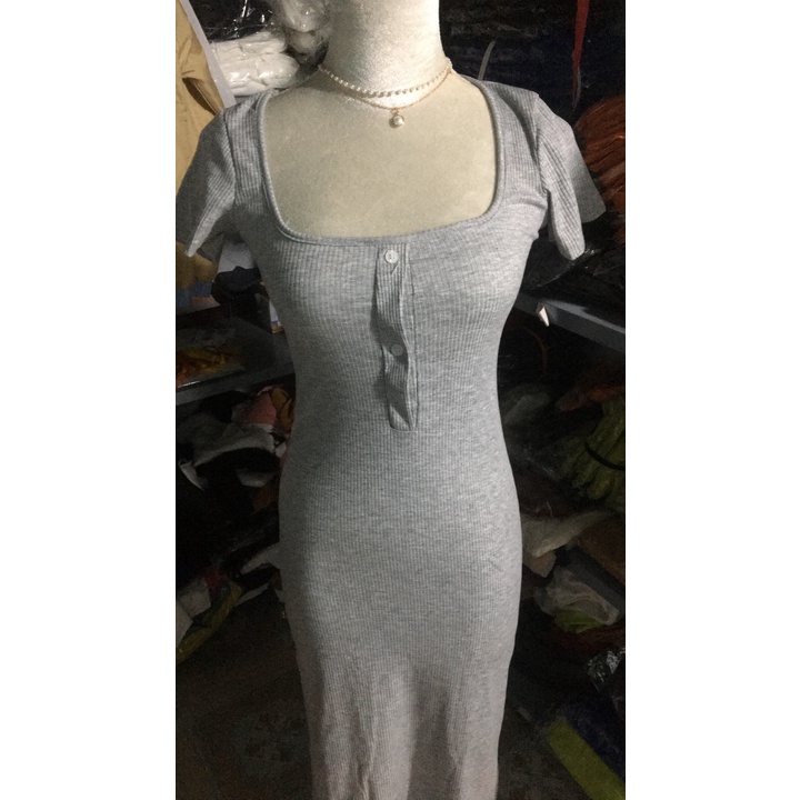Đầm cổ u chất thun gân- ringu shop
