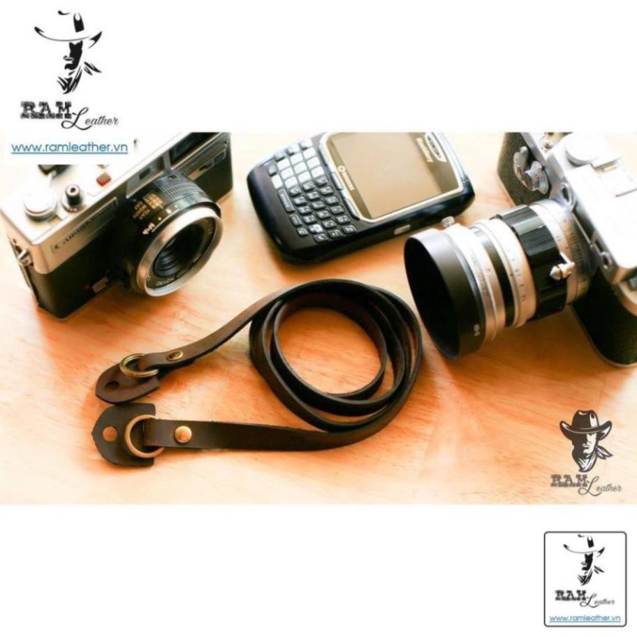DÂY MÁY ẢNH FILM DA BÒ SÁP NGỰA ĐIÊN  CỰC CHẤT  VINTAGE - RAM A2 ,