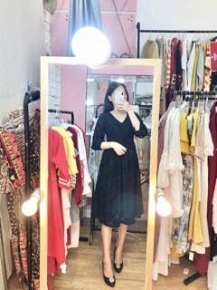 Đầm ren đen dáng dài(sẵn tại shop)