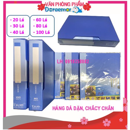 File lá đựng tài liệu ERAS 20 lá/ 30 lá/ 40 lá/ 60 lá/ 80 lá/ 100 lá có vỏ hôp dễ dàng bảo quản tài liệu