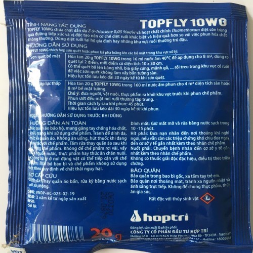 Thuốc diệt ruồi TOPFLY 10WG gói 20g ,