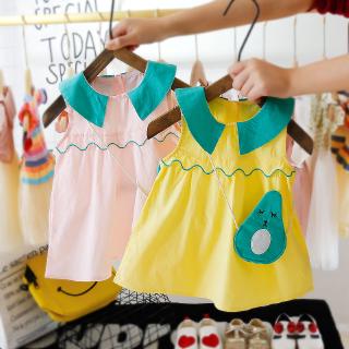 Đầm cotton thoáng khi in hình hoạt hình dễ thương cho bé gái