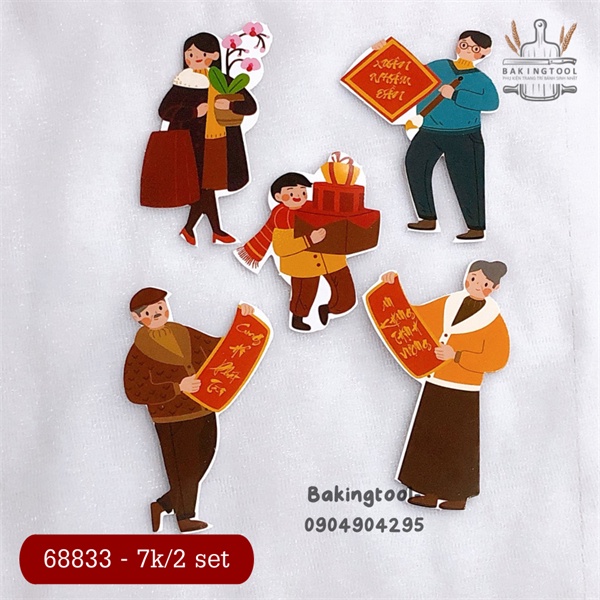 Set que giấy TẾT-combo 2 set gia đình (set)