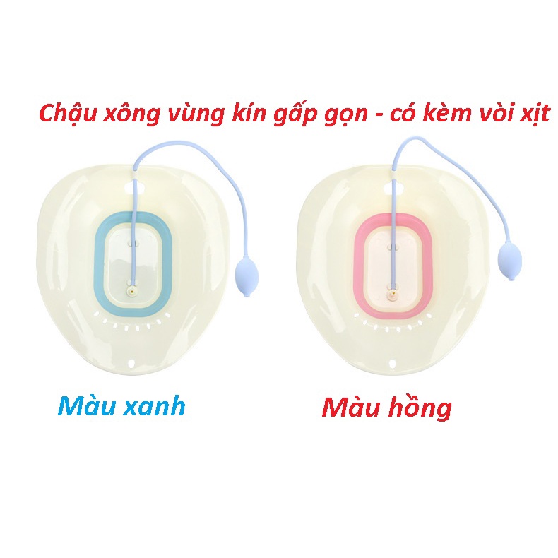 Chậu xông hơi vùng kín PUKASILK gấp gọn kèm vòi xịt,Chậu xông phụ khoa sản phụ,xông hậu môn,xông thảo dược.
