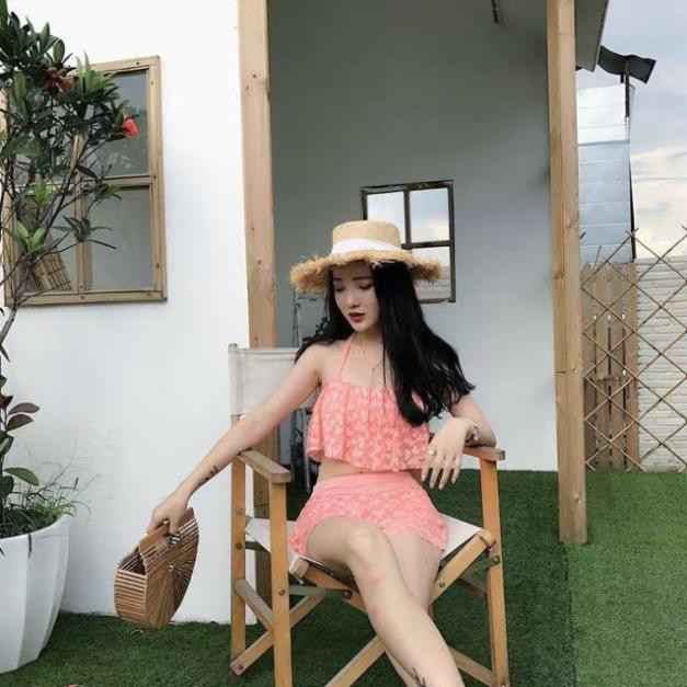 BỘ BƠI REN 2 MẢNH ĐEN VÀ HỒNG M3002 CHO NỮ | BigBuy360 - bigbuy360.vn