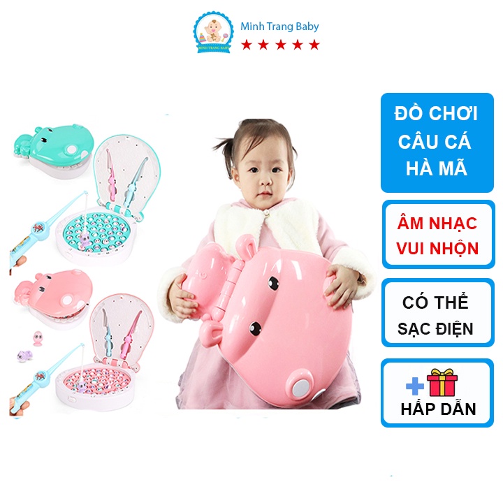 Đồ chơi câu cá điện tử hà mã có nhạc cho bé