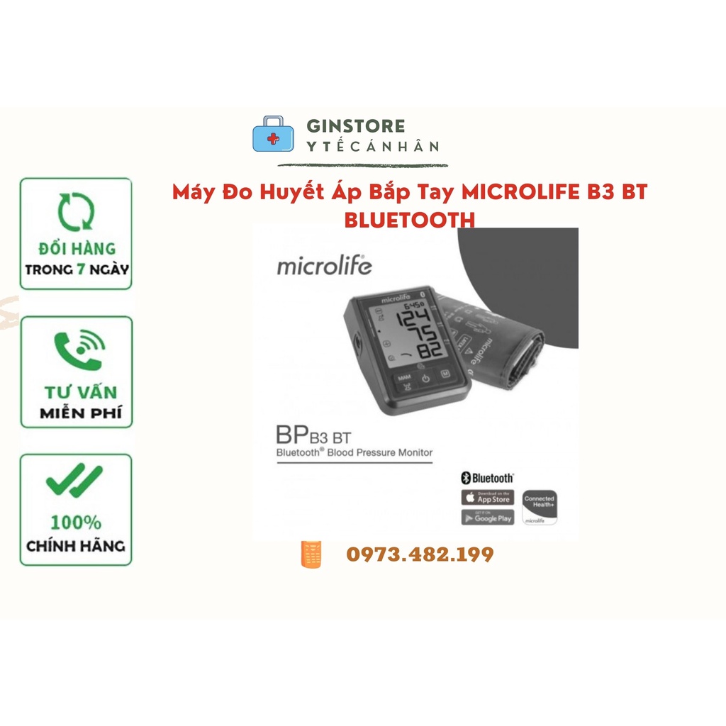 Máy đo huyết áp điện tử bắp tay MICROLIFE B3 BT BLUETOOTH trang bị công nghệ NAM thông minh MDHAMICB3