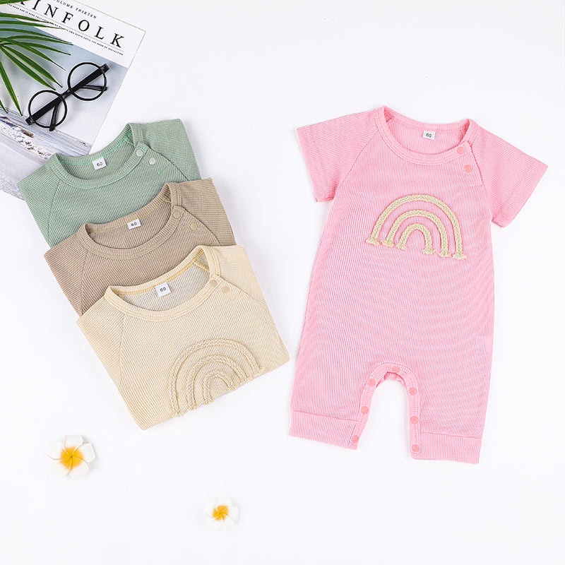 Body bé gái trai đồ sơ sinh từ 0 đến 24 tháng dễ thương bodysuit liền thân mùa hè tay ngắn quần áo cho bé trẻ em