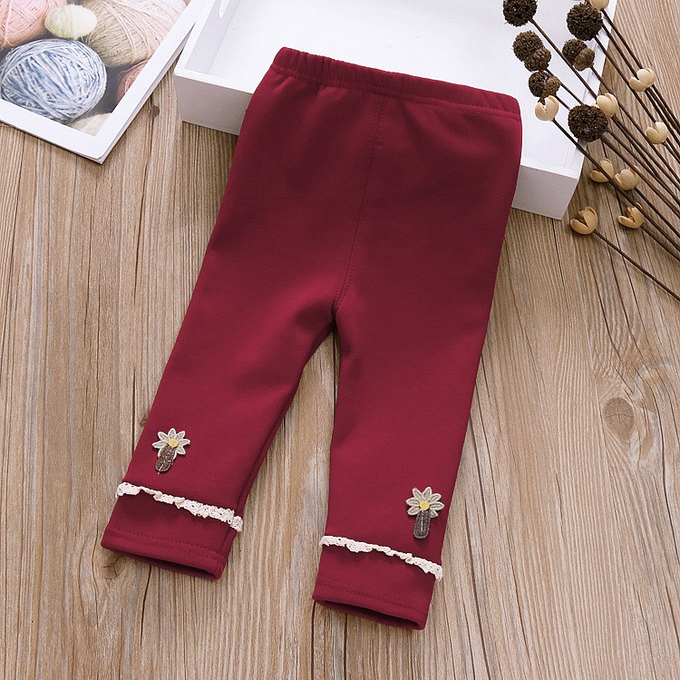 Quần legging lông đính ren cao cấp bé gái size 8-17kg hàng QD