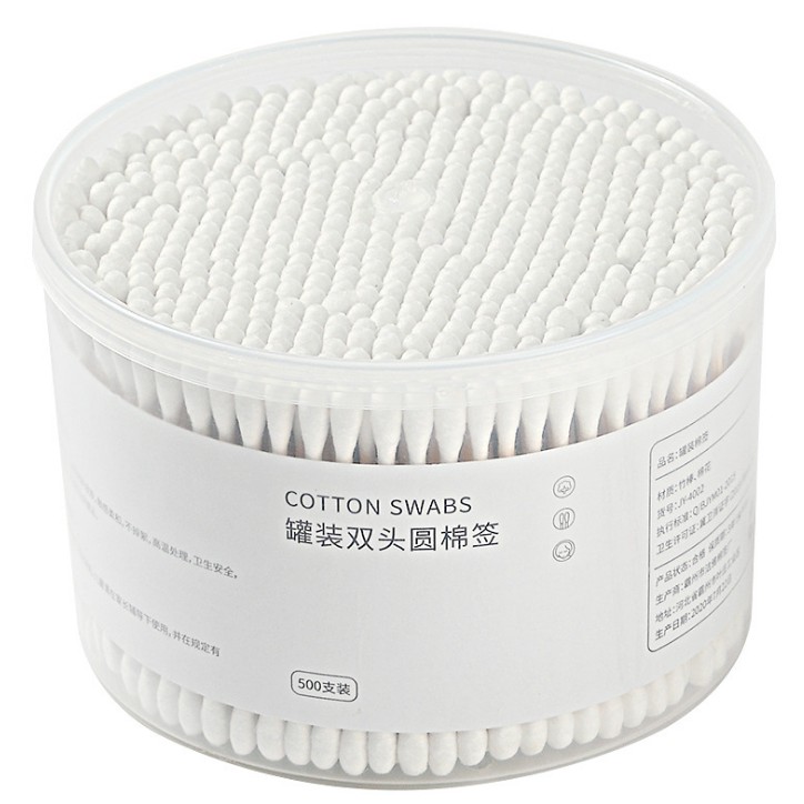 Tăm bông vệ sinh tai, tây trang mỹ phẩm chất liệu cotton hàng xịn hộp 500 chiếc