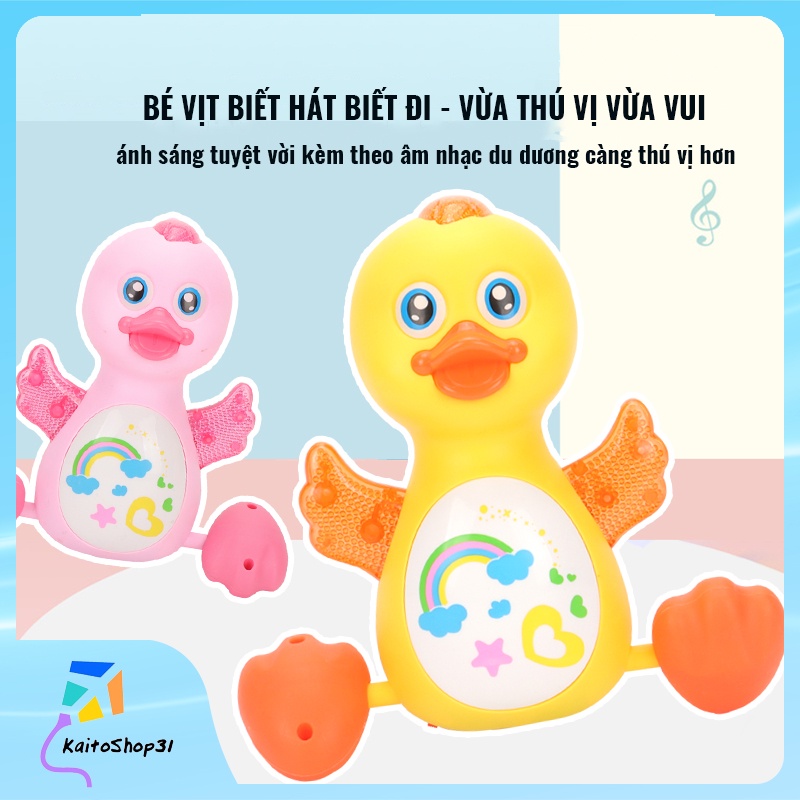 Đồ Chơi Chú Vịt Lắc Lư Có Đèn Nhạc và Dây Dắt cho bé