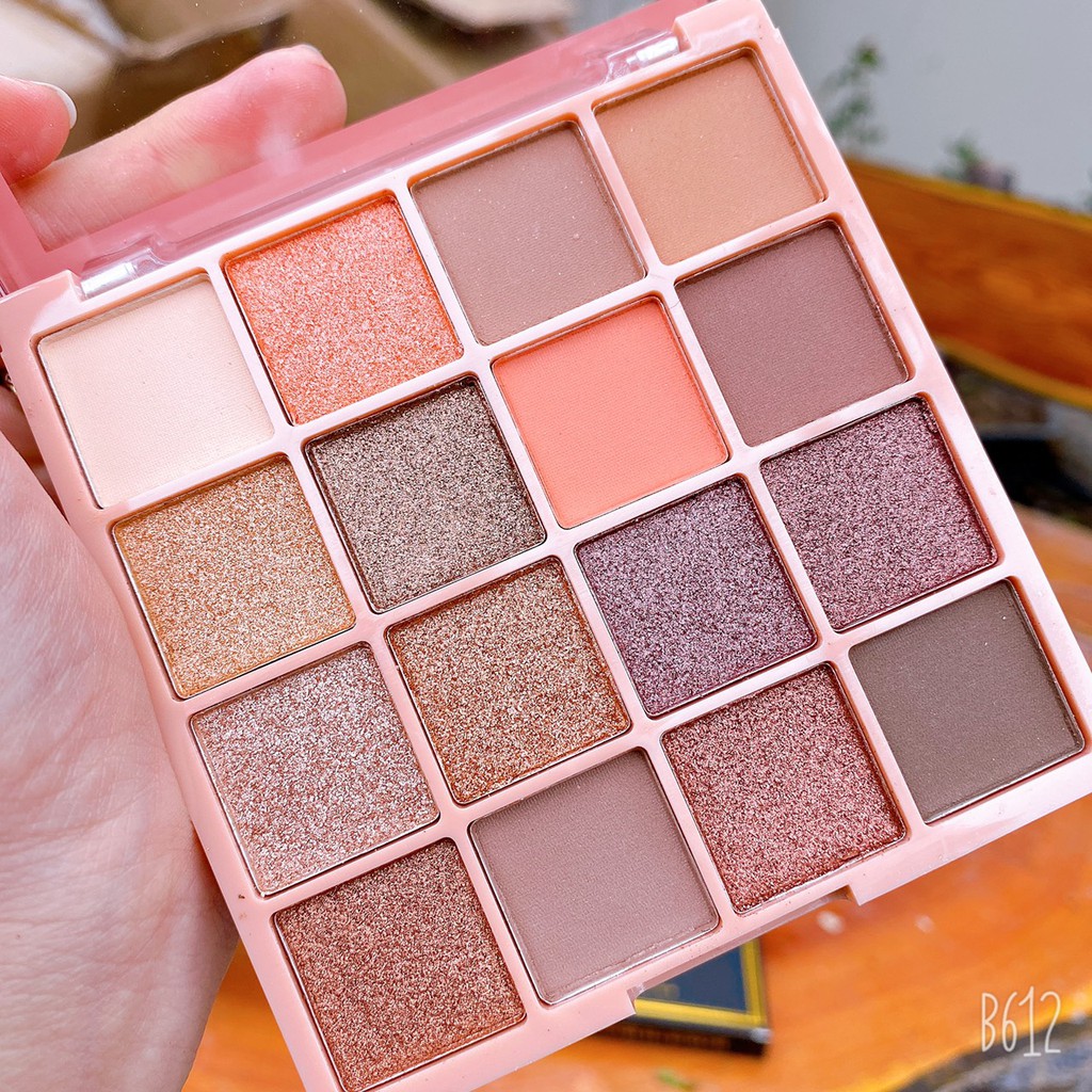 Phấn mắt 16 ô Daisy Dear nhũ lì tone hồng  nâu tây  F505