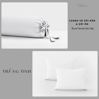 [TẶNG 1 VỎ ÔM] Combo 2 Vỏ Gối Nằm Trơn  Lụa Tencel (B) - À Ơi Concept