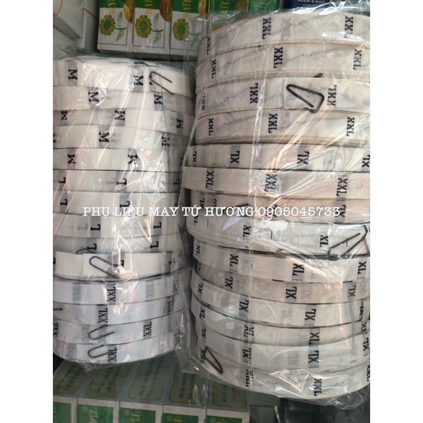 NHÃN DỆT SIZE - TRẮNG, ĐEN