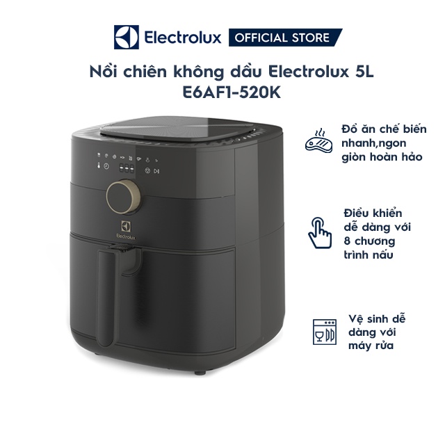 [Mã ELHADEV giảm 4% đơn 300K] Nồi chiên không dầu Electrolux E6AF1-520K 5L ( NEW )